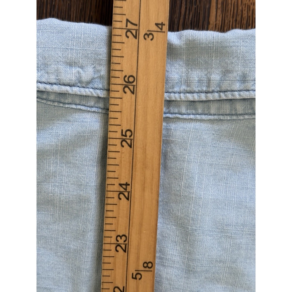 Women's J Crew Shirt Top Chambray Blue Denim XL Casual Business Prison Work - Picture 10 of 10